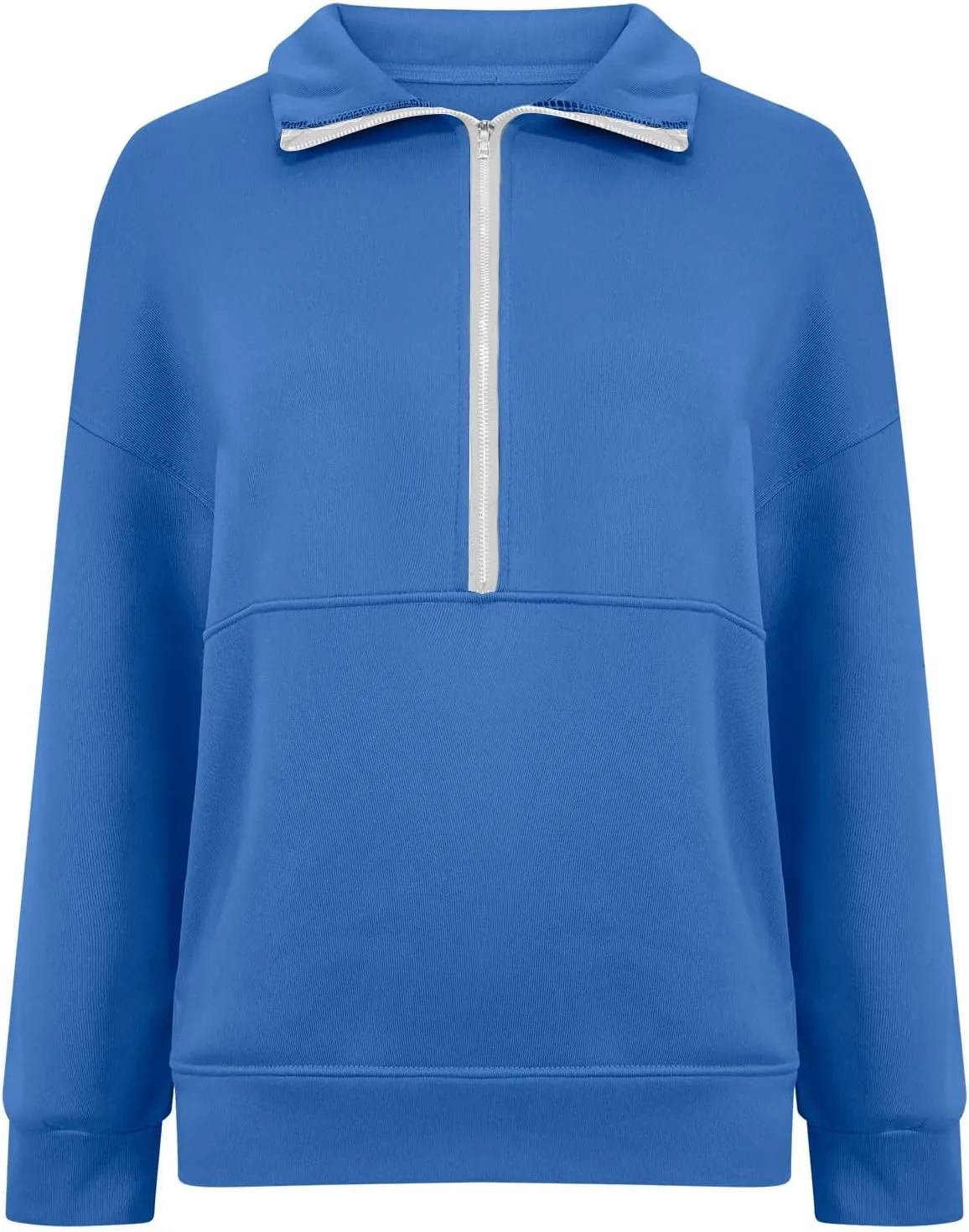 Half Zip Sweatshirts For Women 2024 Trendy Long Sleeve Casual Loose Pullover Tops Fall Winter Outfits With Pockets