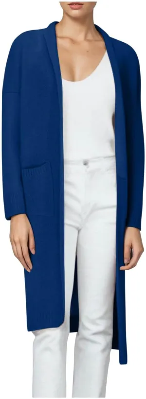 HGps8w Long Cardigans for Women Fall Winter Elegant Open Front Casual Cozy Long Sleeve Knit Outerwear Jackets with Pockets