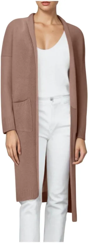 HGps8w Long Cardigans for Women Fall Winter Elegant Open Front Casual Cozy Long Sleeve Knit Outerwear Jackets with Pockets