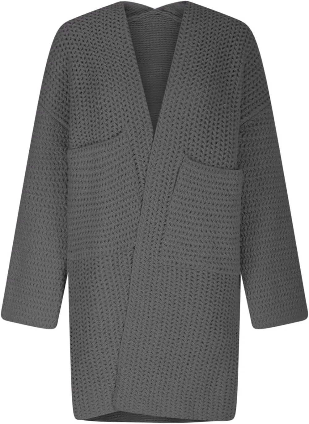 HGps8w Long Cardigans for Women Open Front Loose Casual Long Sleeve Cozy Chunky Knit Outerwear Jackets with Pockets