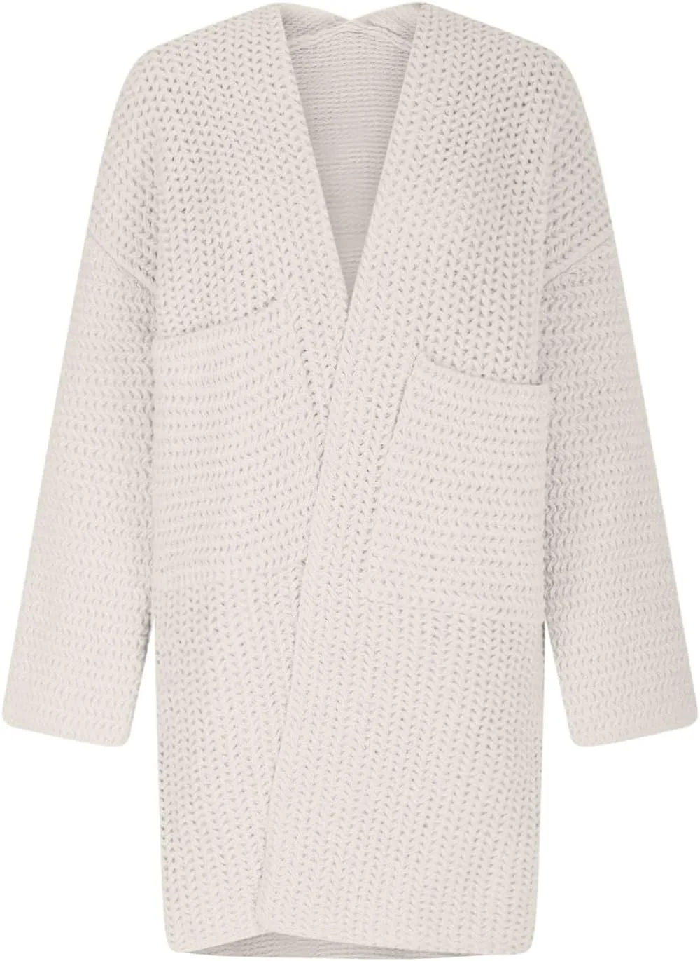 HGps8w Long Cardigans for Women Open Front Loose Casual Long Sleeve Cozy Chunky Knit Outerwear Jackets with Pockets