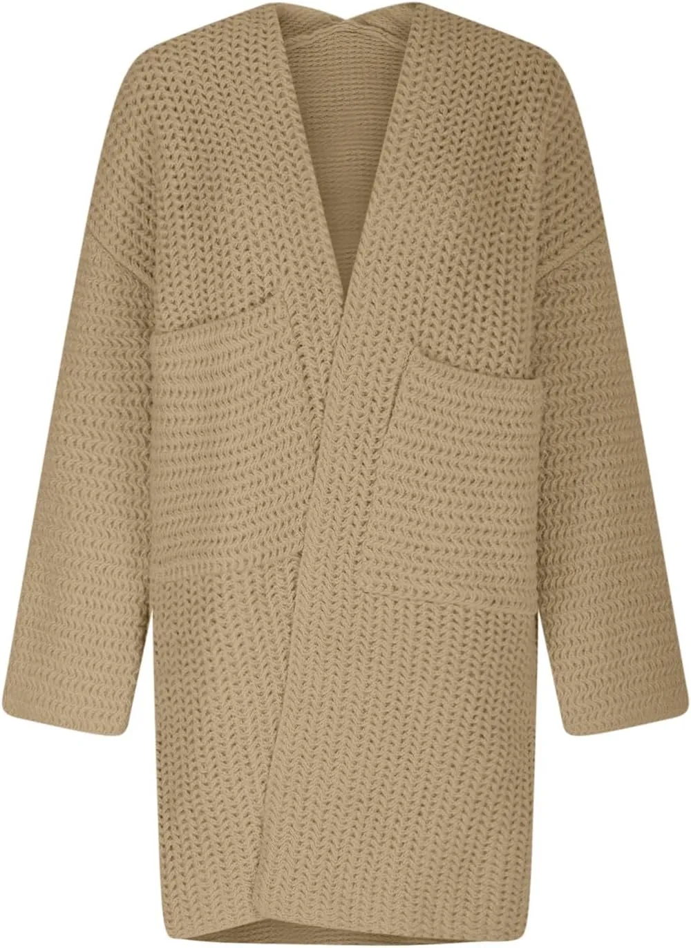 HGps8w Long Cardigans for Women Open Front Loose Casual Long Sleeve Cozy Chunky Knit Outerwear Jackets with Pockets