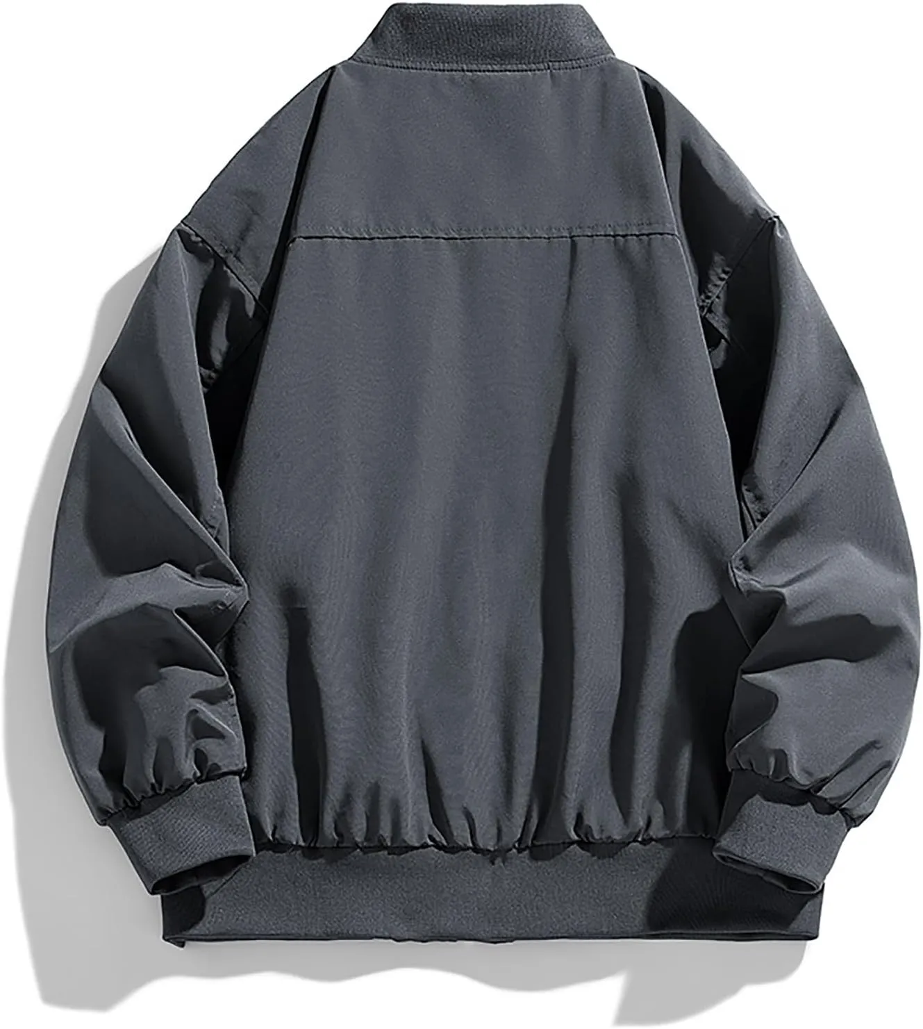 hlysgo Bomber Jacket Men, Mens Full Zip Up Jackets Fashion Fall Clothes Long Sleeve Trendy Bomber Jackets with Pockets