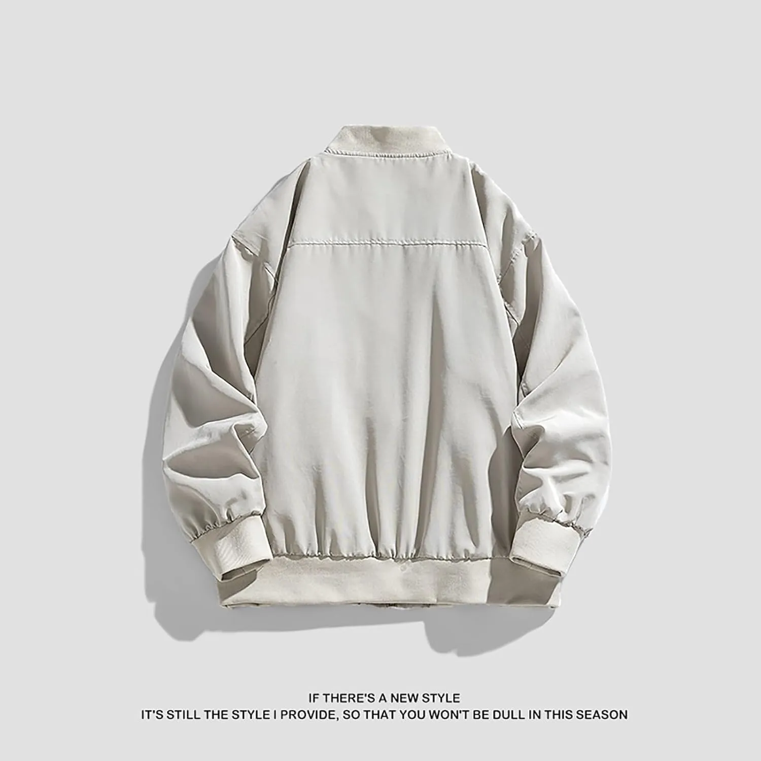 hlysgo Bomber Jacket Men, Mens Full Zip Up Jackets Fashion Fall Clothes Long Sleeve Trendy Bomber Jackets with Pockets