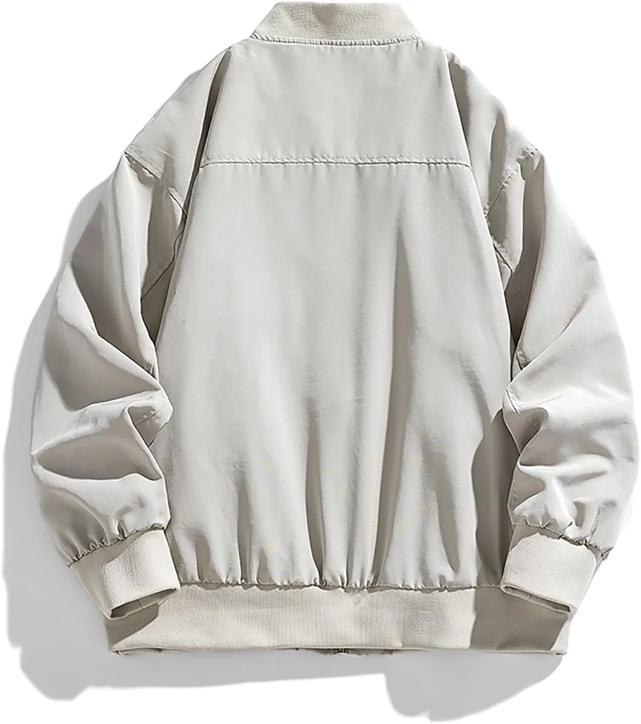 hlysgo Bomber Jacket Men, Mens Full Zip Up Jackets Fashion Fall Clothes Long Sleeve Trendy Bomber Jackets with Pockets