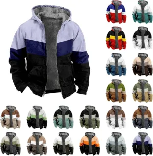 Hoodies for Men Thick Fleece Jacket Sherpa Lined Flannel Sweater Full Zip Up Hoodie Fashion Winter Warm Wool Soft Coat