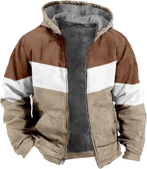 Hoodies for Men Thick Fleece Jacket Sherpa Lined Flannel Sweater Full Zip Up Hoodie Fashion Winter Warm Wool Soft Coat
