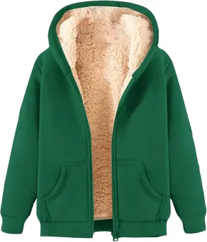 Hoodies for Men Winter Fleece Sweatshirt Hoodie Jackets Full Zip Up Thick Sherpa Lined Hooded Jacket Winter Coats