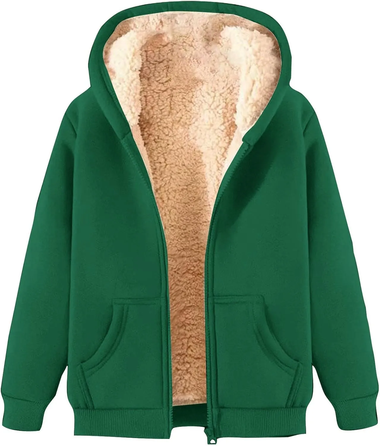 Hoodies for Men Winter Fleece Sweatshirt Hoodie Jackets Full Zip Up Thick Sherpa Lined Hooded Jacket Winter Coats