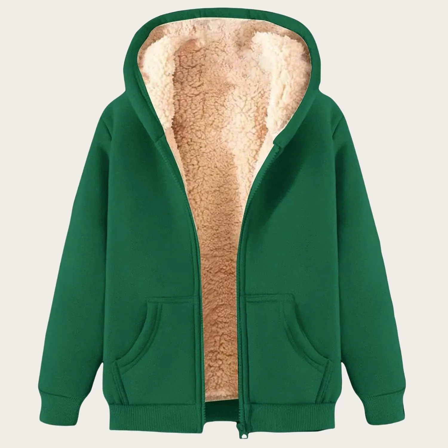 Hoodies for Men Winter Fleece Sweatshirt Hoodie Jackets Full Zip Up Thick Sherpa Lined Hooded Jacket Winter Coats
