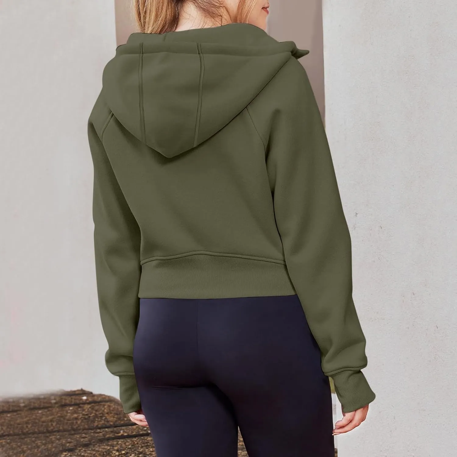 Hoodies for Women Trendy Zip up Cropped Sweatshirt Casual Hooded Y2k Tops Fleece Jackets Fall Winter Outfits Clothes