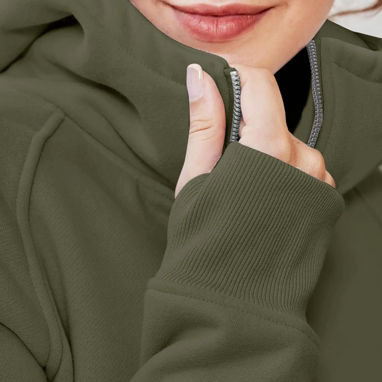 Hoodies for Women Trendy Zip up Cropped Sweatshirt Casual Hooded Y2k Tops Fleece Jackets Fall Winter Outfits Clothes