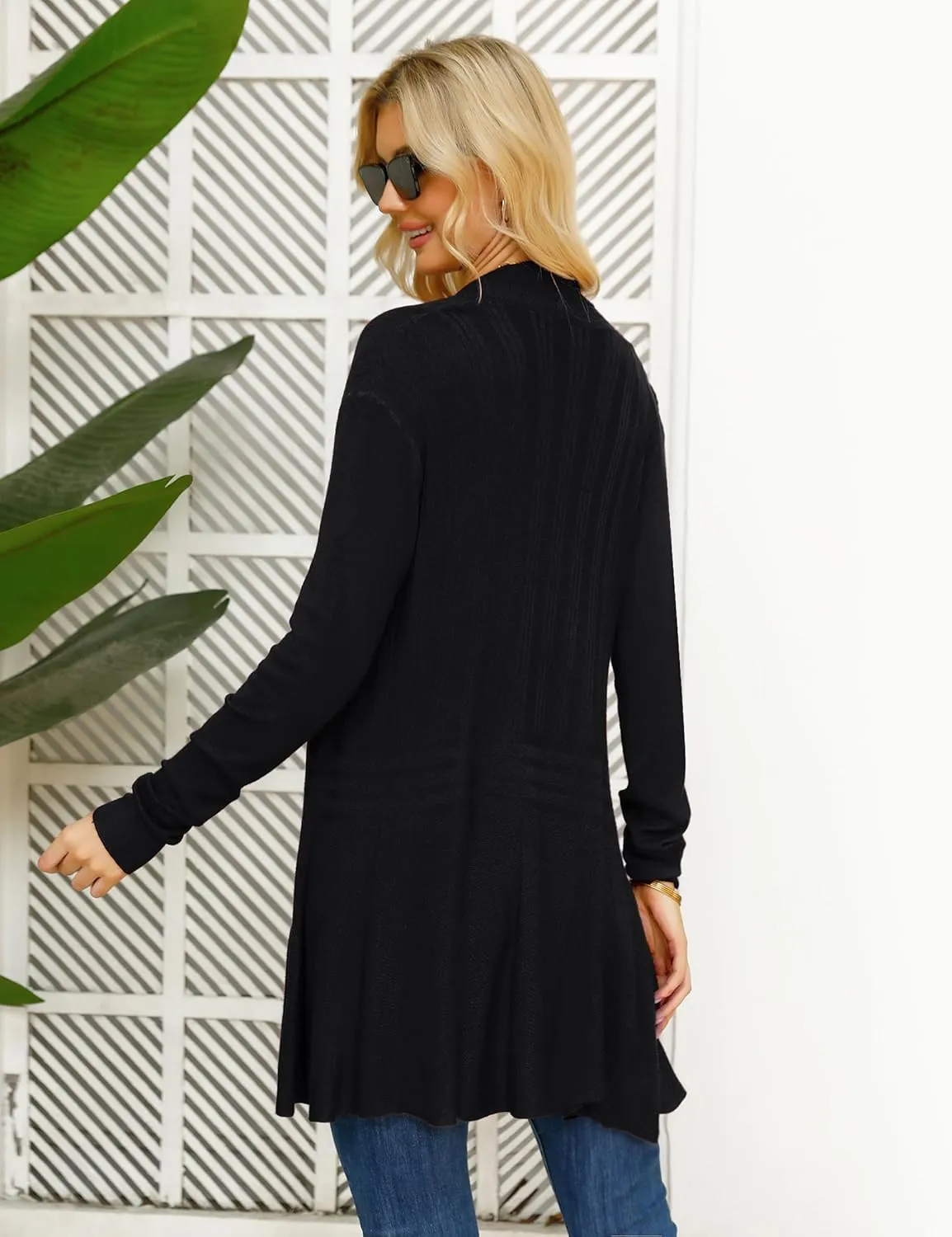 iClosam Women Open Front Cardigans Long Sleeve Lightweight Knit Cardigan Sweater