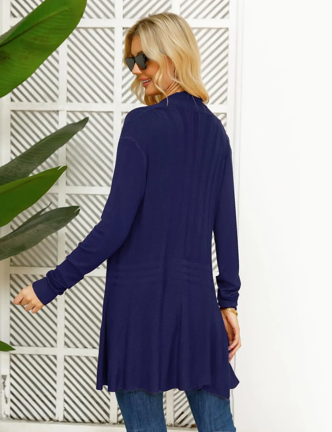 iClosam Women Open Front Cardigans Long Sleeve Lightweight Knit Cardigan Sweater