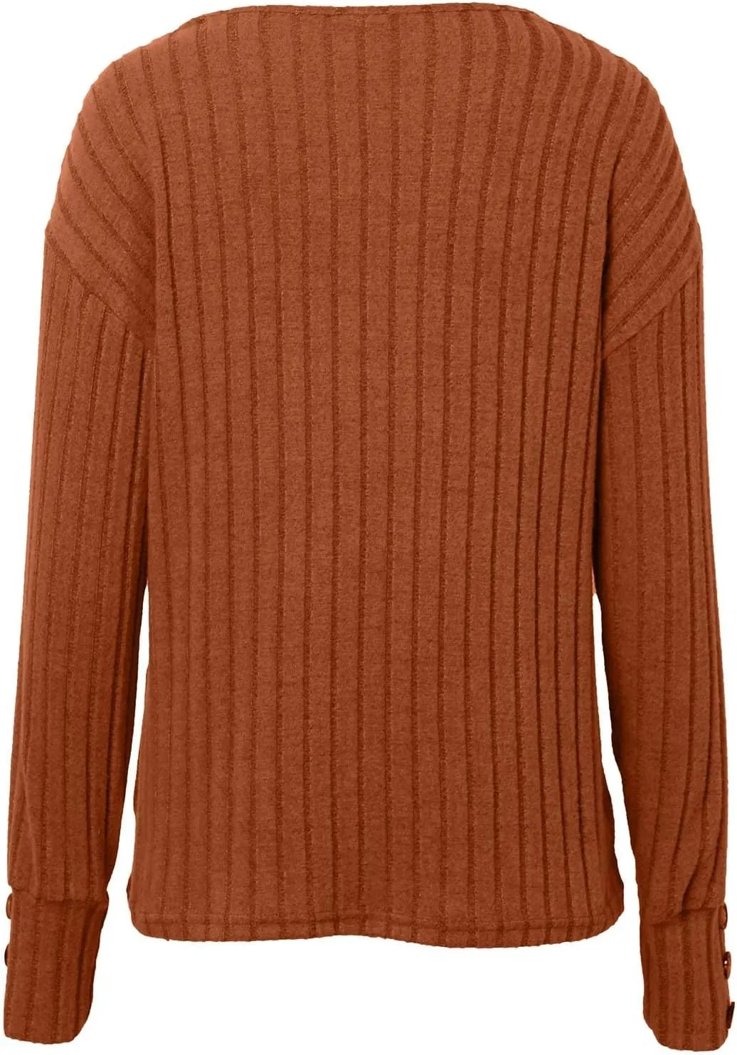 iLH Sweaters for Women 2024 Long Sleeve Ribbed Knit Sweater Casual V Neck Shirts Lightweight Loose Trendy Tunic Tops