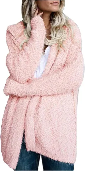 iLH Womens Hoodies Oversize Long Cardigan Long Sleeve Casual Loose Cardigan Sweater Solid Color Trendy Elegant Coat