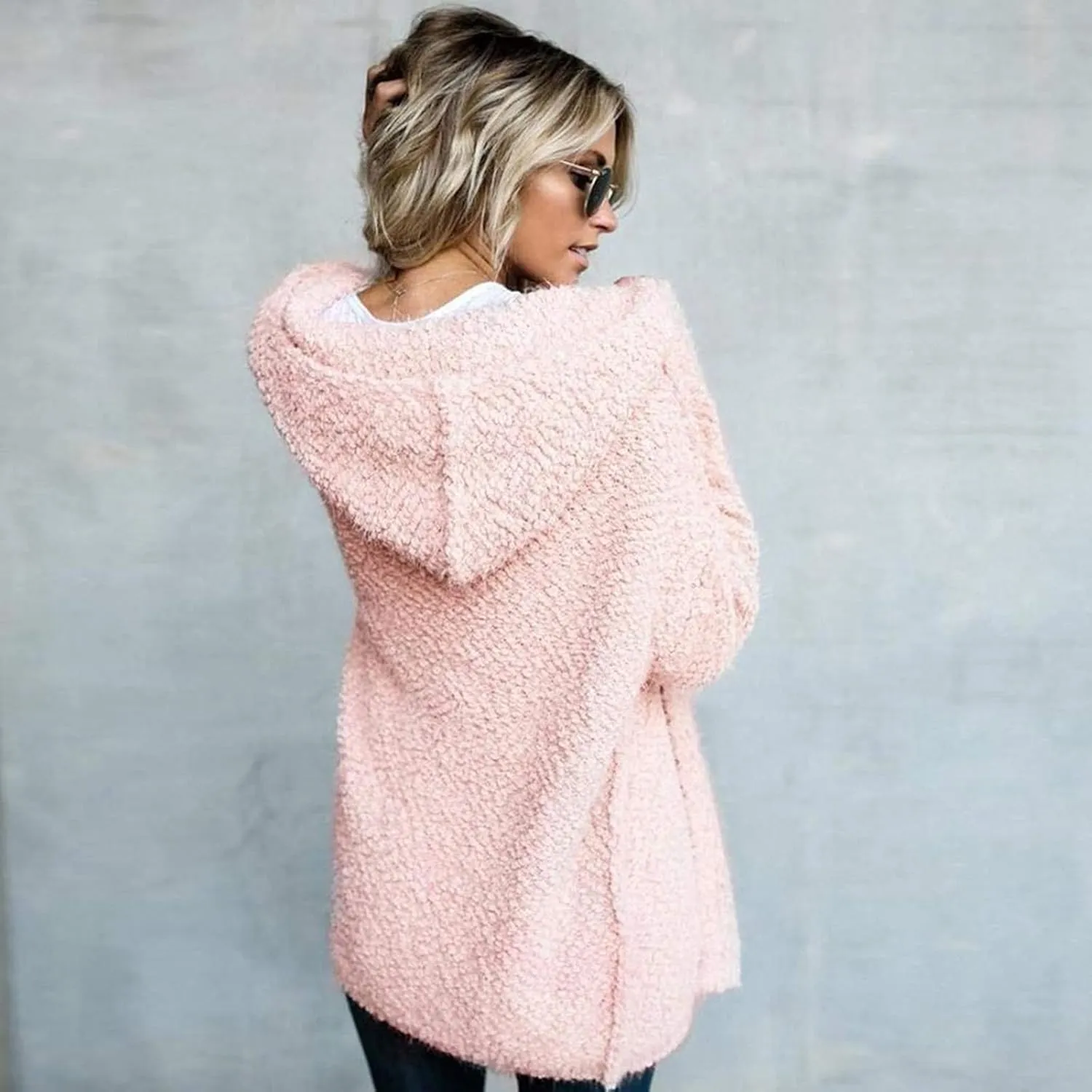 iLH Womens Hoodies Oversize Long Cardigan Long Sleeve Casual Loose Cardigan Sweater Solid Color Trendy Elegant Coat