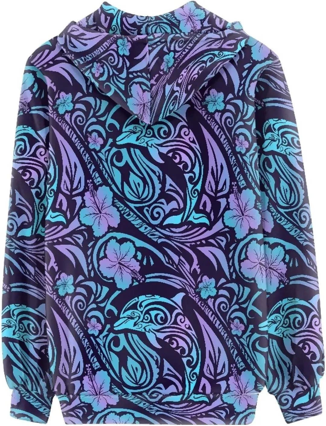 Irisjudy Women's Classic-Fit Hoodies Island Tribal, Butterflies,Music Notes Print Fall Jacket Oversized Sweatshirts XS-5XL