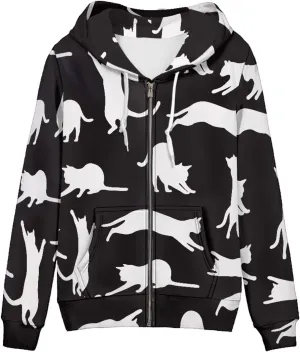 Irisjudy Women's Classic-Fit Hoodies Island Tribal, Butterflies,Music Notes Print Fall Jacket Oversized Sweatshirts XS-5XL