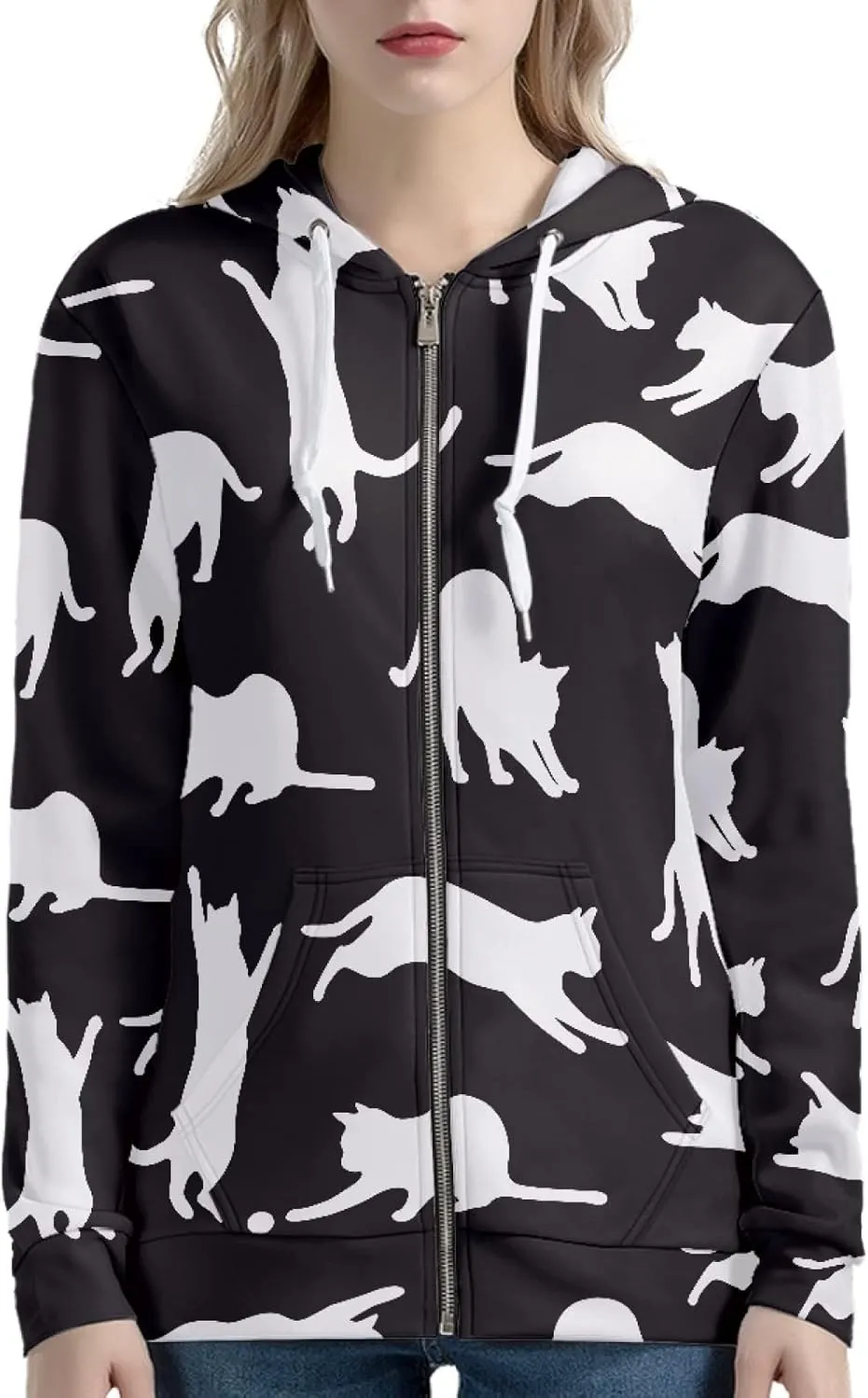 Irisjudy Women's Classic-Fit Hoodies Island Tribal, Butterflies,Music Notes Print Fall Jacket Oversized Sweatshirts XS-5XL