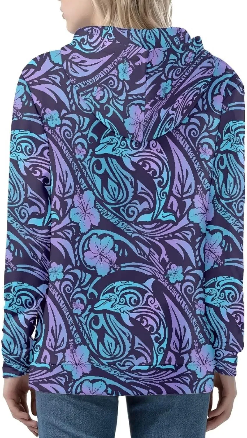 Irisjudy Women's Classic-Fit Hoodies Island Tribal, Butterflies,Music Notes Print Fall Jacket Oversized Sweatshirts XS-5XL