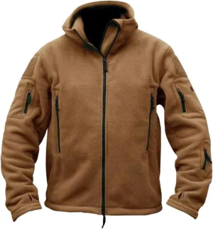 Jackets for Men Soft Polar Fleece Full Zip Military Tactical Sport Warm Hooded Outdoor Winter Adventure Jacket Coats