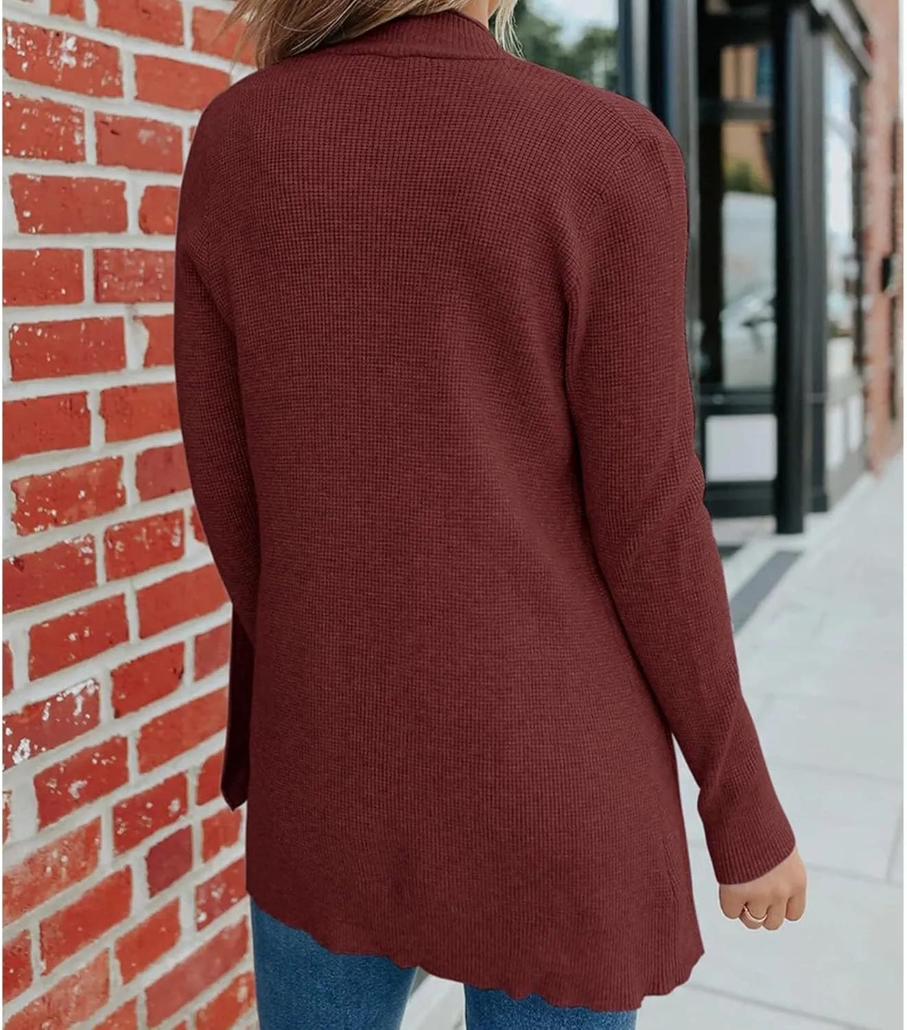 JOAU Fall Winter Cardigan for Women Open Front Long Sleeve Loose Slouchy Chunky Knit Sweater Casual Soft Coat with Pockets