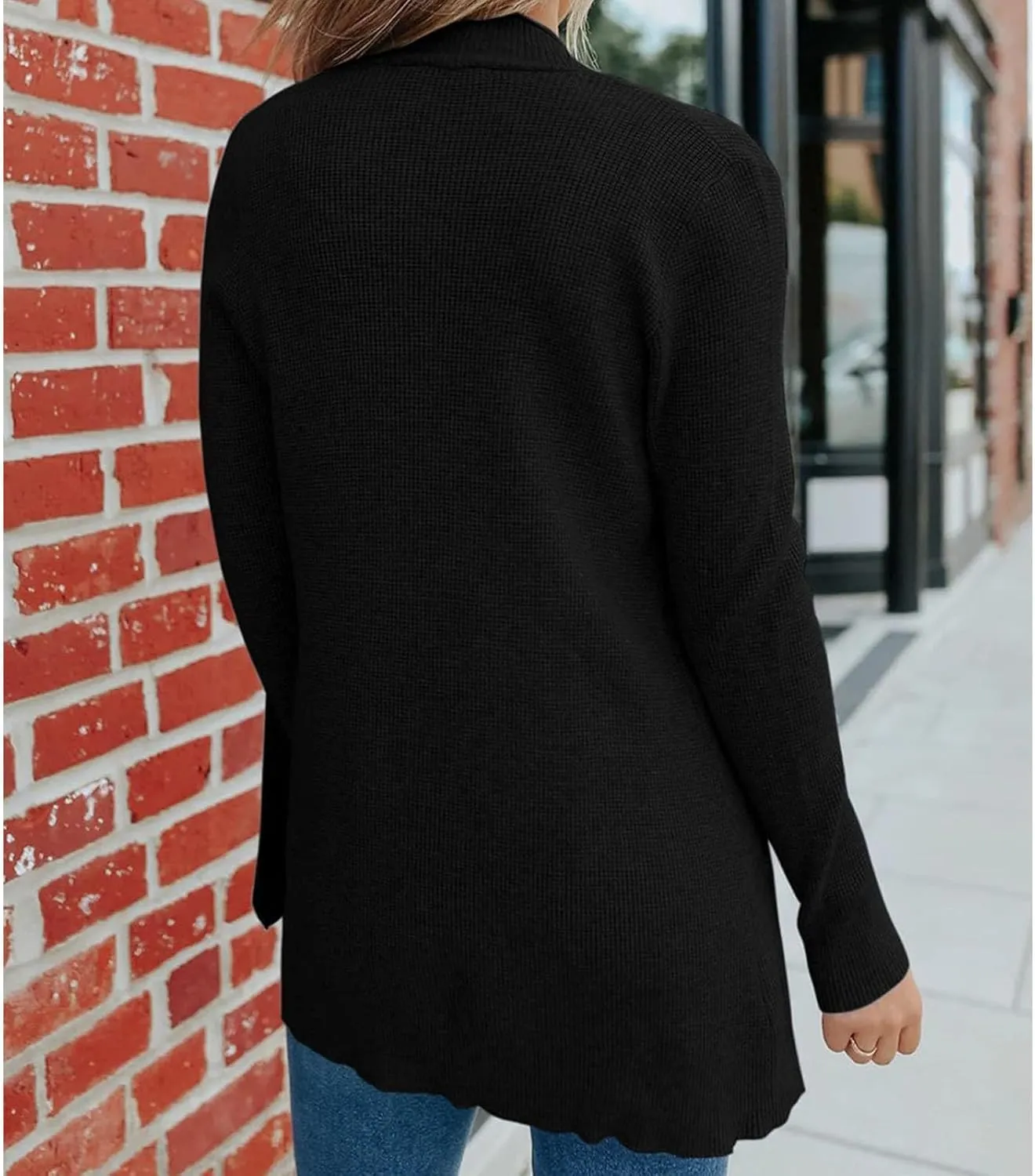 JOAU Fall Winter Cardigan for Women Open Front Long Sleeve Loose Slouchy Chunky Knit Sweater Casual Soft Coat with Pockets