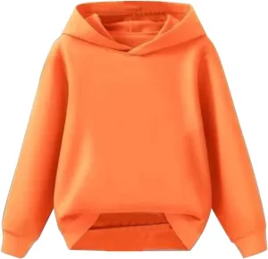 Kids Boys Girls Solid Classic Hoodies Soft Hooded Pullover Sweatshirts for Childrens Basic Cotton Hoodie School Tops