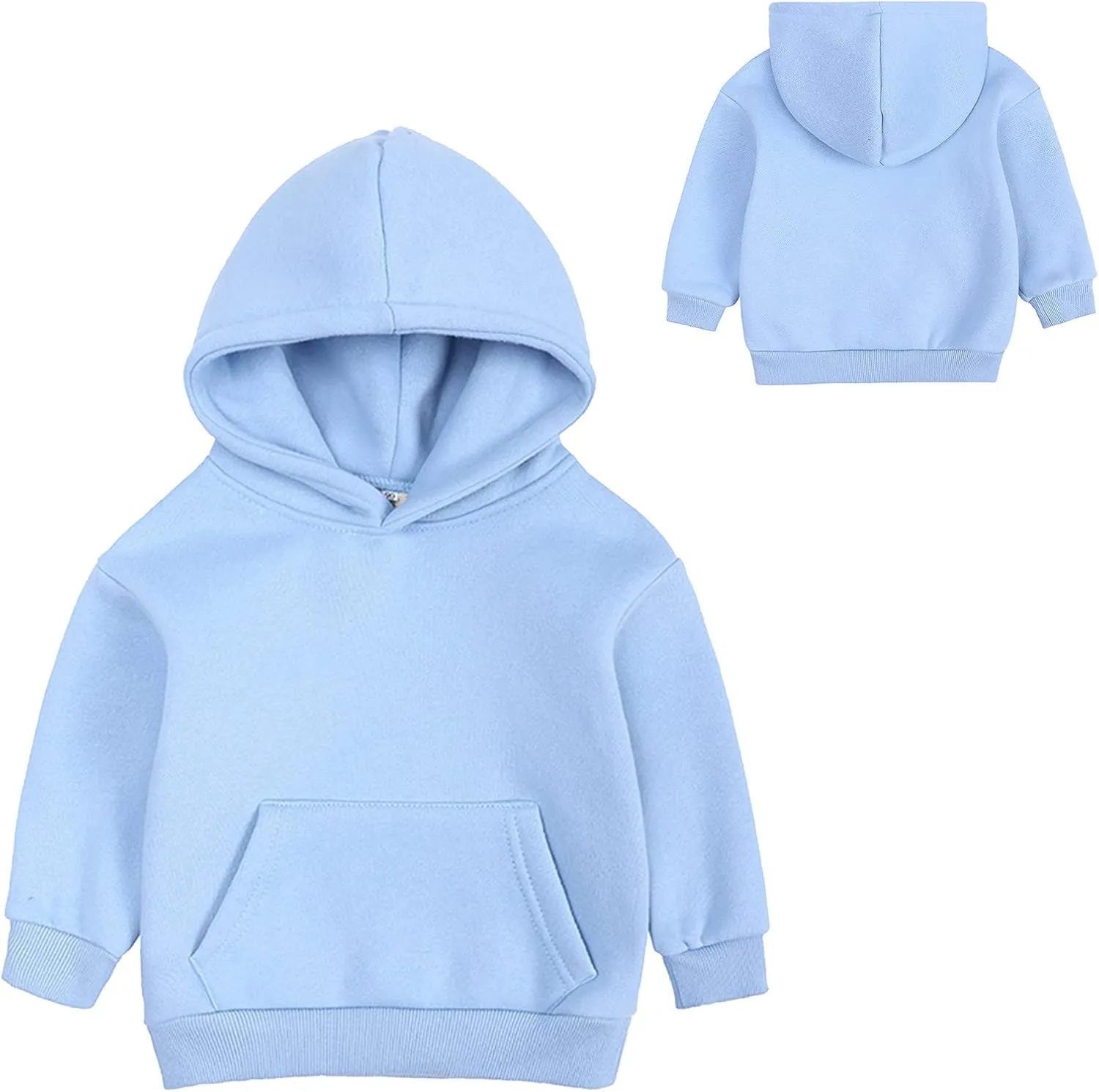 Kids Soft Brushed Fleece Hooded Sweatshirts Active Pullover Hoodie for Boy Girl Basic Solid Cotton Hoodie for Toddler