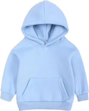 Kids Soft Brushed Fleece Hooded Sweatshirts Active Pullover Hoodie for Boy Girl Basic Solid Cotton Hoodie for Toddler