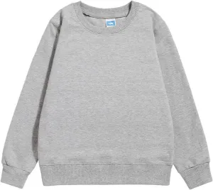 Kids Solid Long Sleeve Sweatshirt Toddler Baby Boys Girls Cotton Pullover Tops Little Girl Soft Casual Blouse Outfits