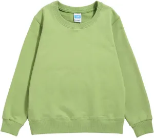 Kids Solid Long Sleeve Sweatshirt Toddler Baby Boys Girls Cotton Pullover Tops Little Girl Soft Casual Blouse Outfits