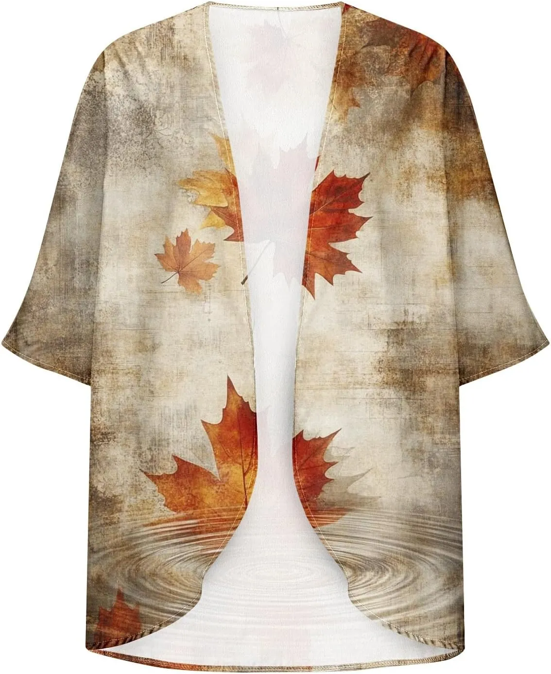 Kimono Cardigans for Women Lightweight Bathing Suit Cover Up 3/4 Sleeve Cardigan Summer Vacation Outfits