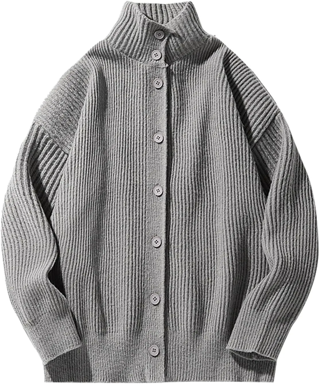 Knit Cardigan Sweaters for Men Button Down Cardigan Sweater Collared Cardigan Jacket Casual Open Front Cardigan