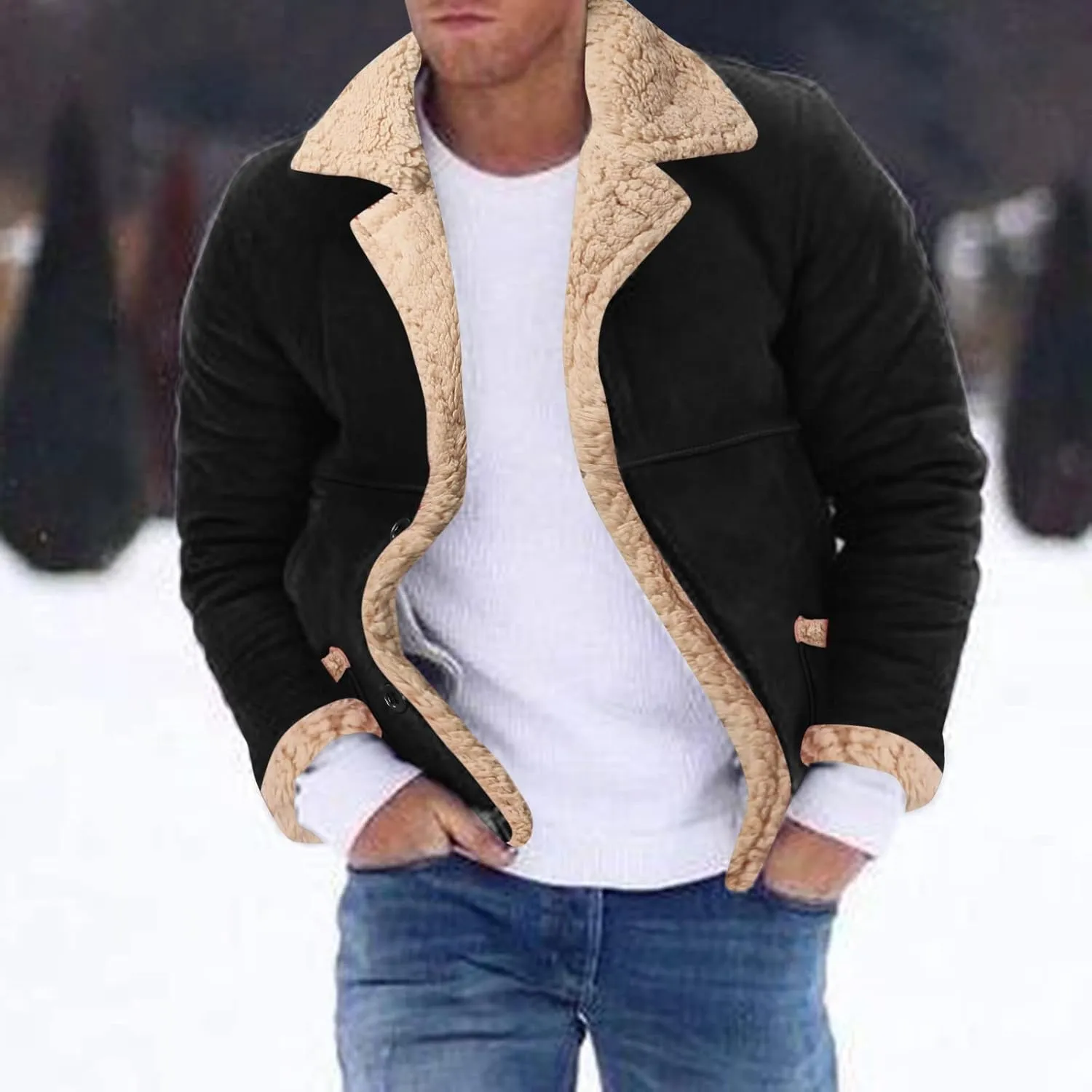 LCMTWX Winter Coats for Men Jackets Coat Leisure Plus Size Hat Zip Pocket Cotton-Padded Warm Soft Hooded Jacket Coat