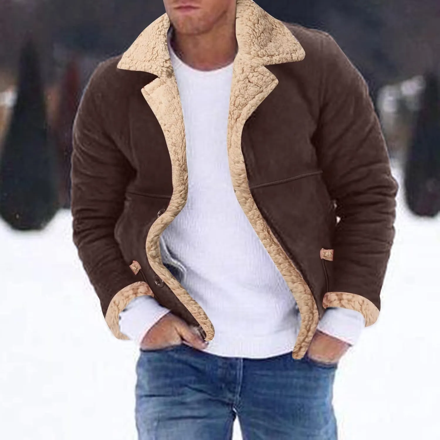 LCMTWX Winter Coats for Men Jackets Coat Leisure Plus Size Hat Zip Pocket Cotton-Padded Warm Soft Hooded Jacket Coat