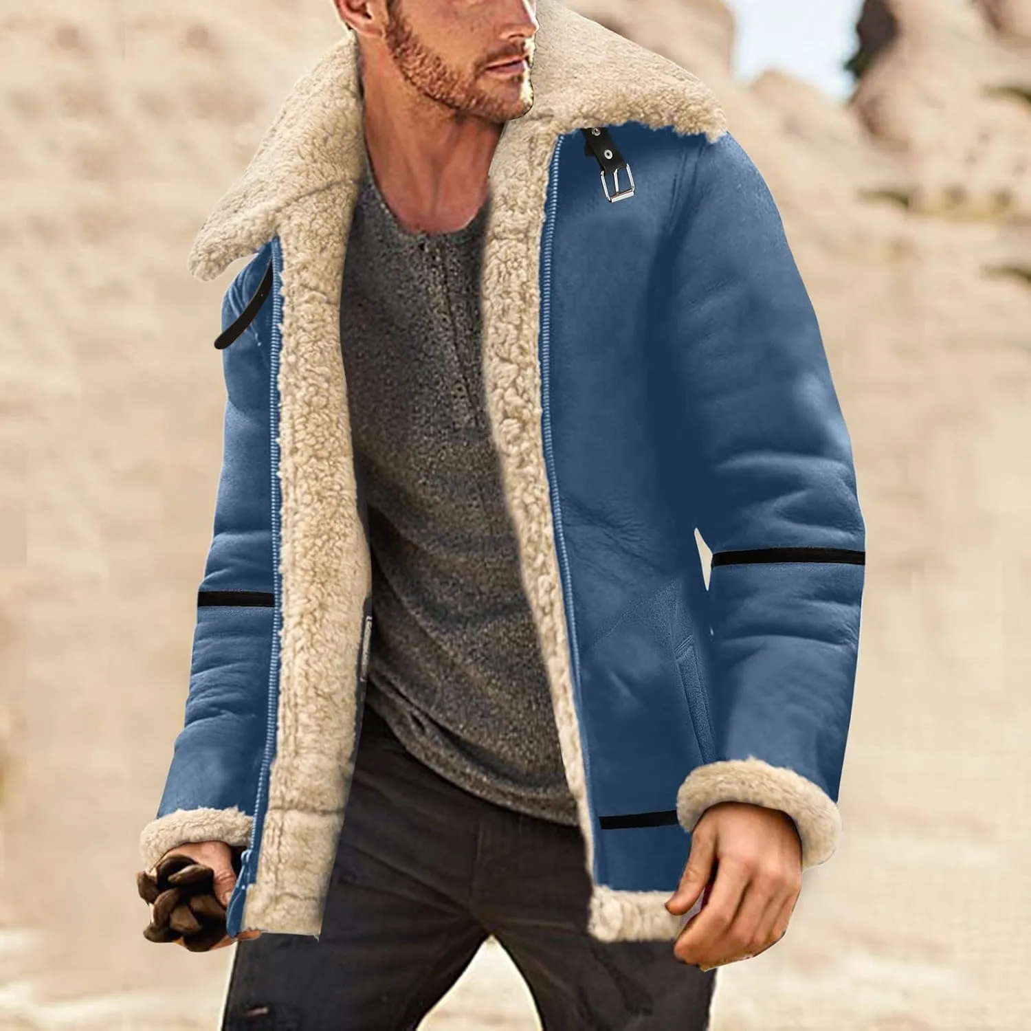 LCMTWX Winter Jackets for Men Jacket Coat Leisure Plus Size Hat Zip Pocket Cotton-Padded Warm Soft Hooded Winter Coats