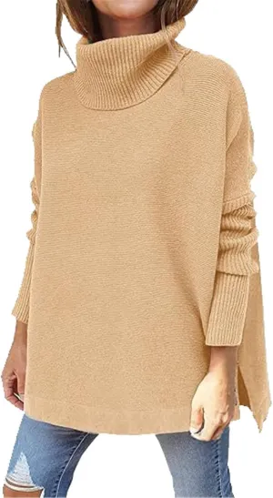 LCMTWX Women's Oversized Sweaters 2023 Long Sleeve Turtleneck Sweater Casual Long Sleeve Crewneck Fashion Fall Clothes