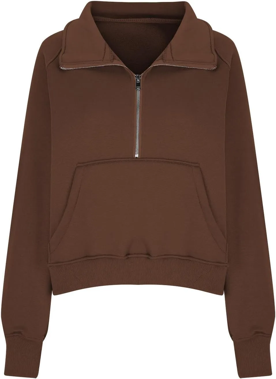 lcziwo Half Zip Sweatshirts Women Oversized Fleece Cropped Pullover Quarter Zipper Fall Outfits 2024 Winter Clothes