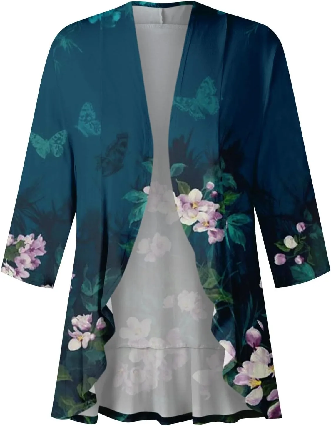 Lightweight Flutter Cardigan for Women Casual 3/4 Sleeve Cardigans for Women Long Fall Cardigan Sweaters for Women