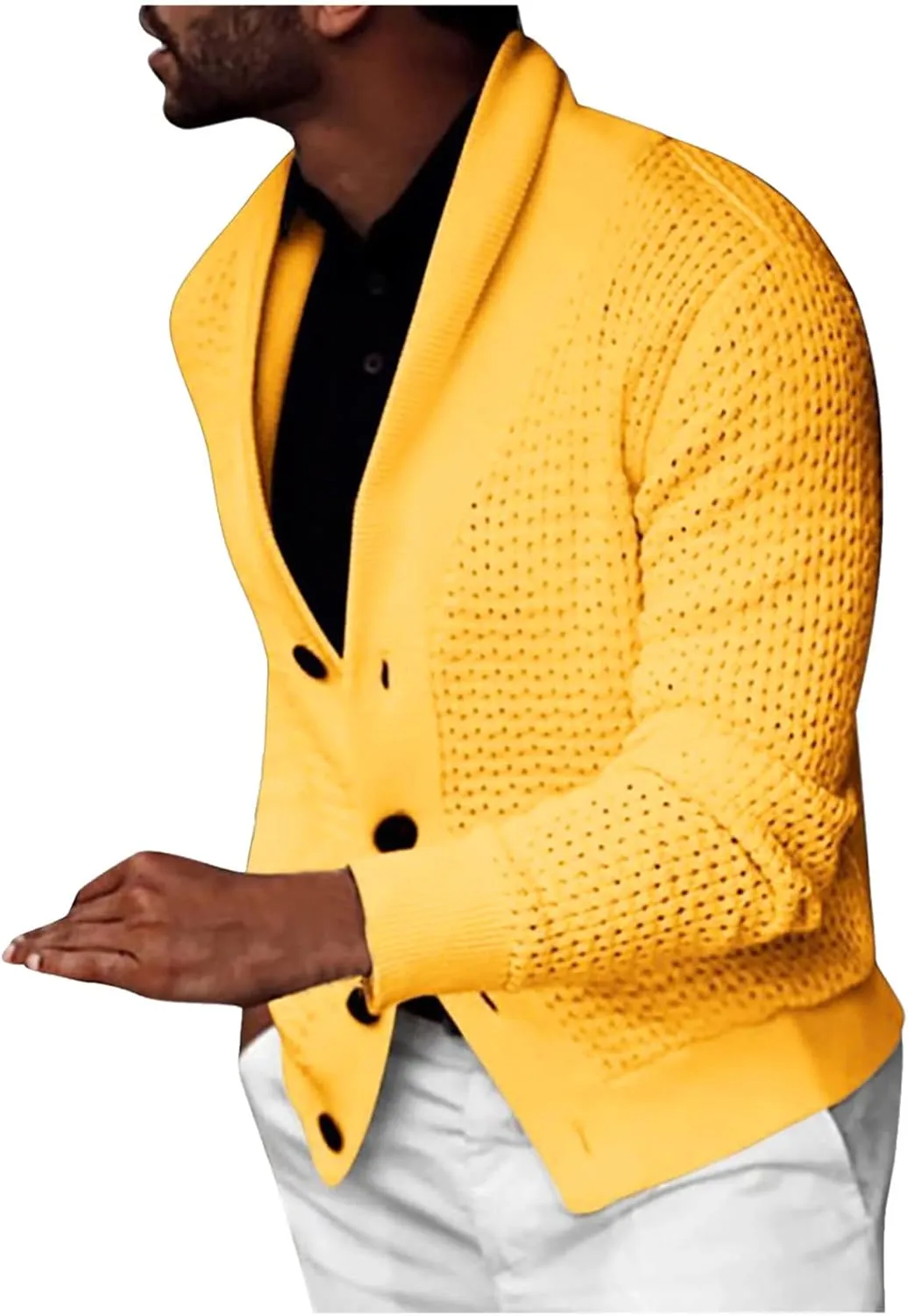 Lightweight Sweaters for Men Eyelet Sweater Casual Knit Sweaters Big and Tall Cardigan Slim Fit Button Down Sweaters