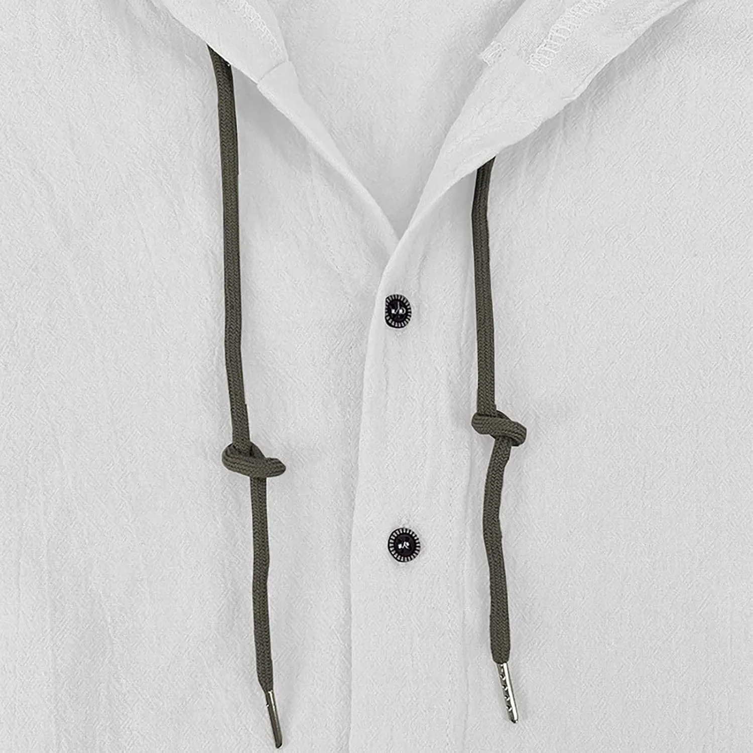 Linen Hoodie Men Casual Summer Hawaiian Untucked Shirts Lightweight Loose Fit Hooded V Neck Button Up Linen Shirts