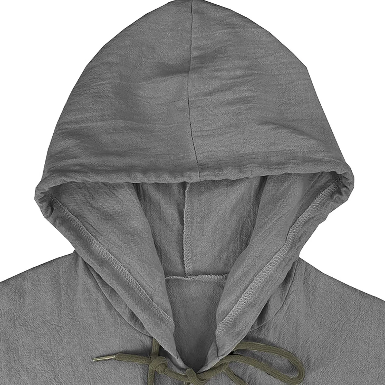 Linen Hoodie Men Casual Summer Hawaiian Untucked Shirts Lightweight Loose Fit Hooded V Neck Button Up Linen Shirts