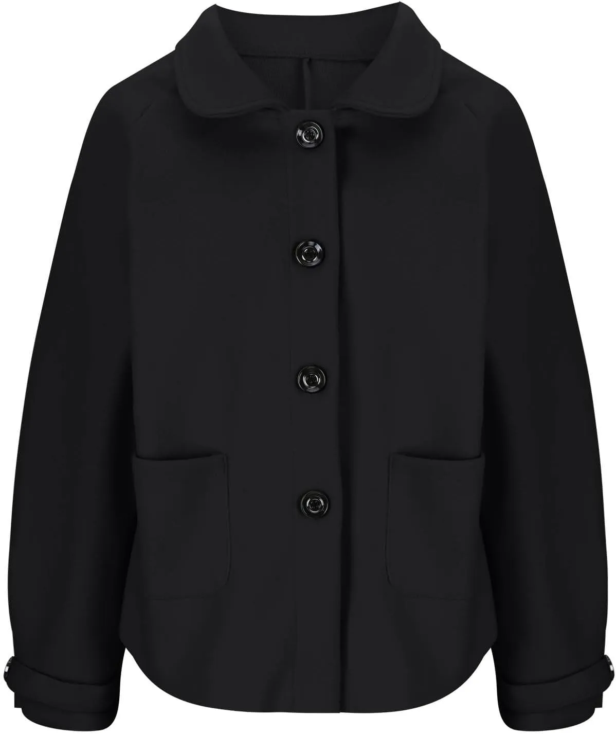 Lmdudan Wool Shacket Jacket for Women Oversized Long Sleeve Pea Coat Jackets Button Down Wool Blend Coats with Pocket