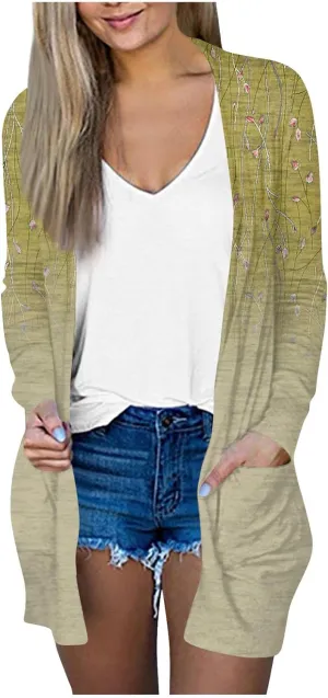 Long Cardigan Sweaters for Women, Soft Open Front Womens Oversized Cardigan Casual Long Sleeve Jacket with Pocket