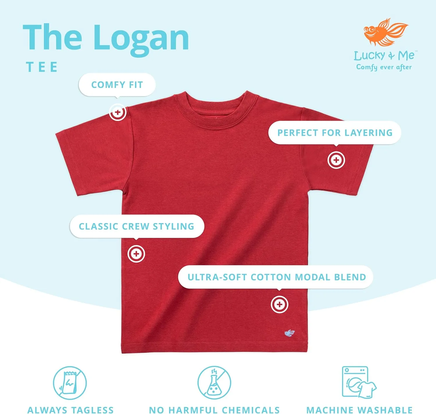 Lucky & Me | Logan Boys Classic Crew Neck T-Shirt 3-Pack Essentials