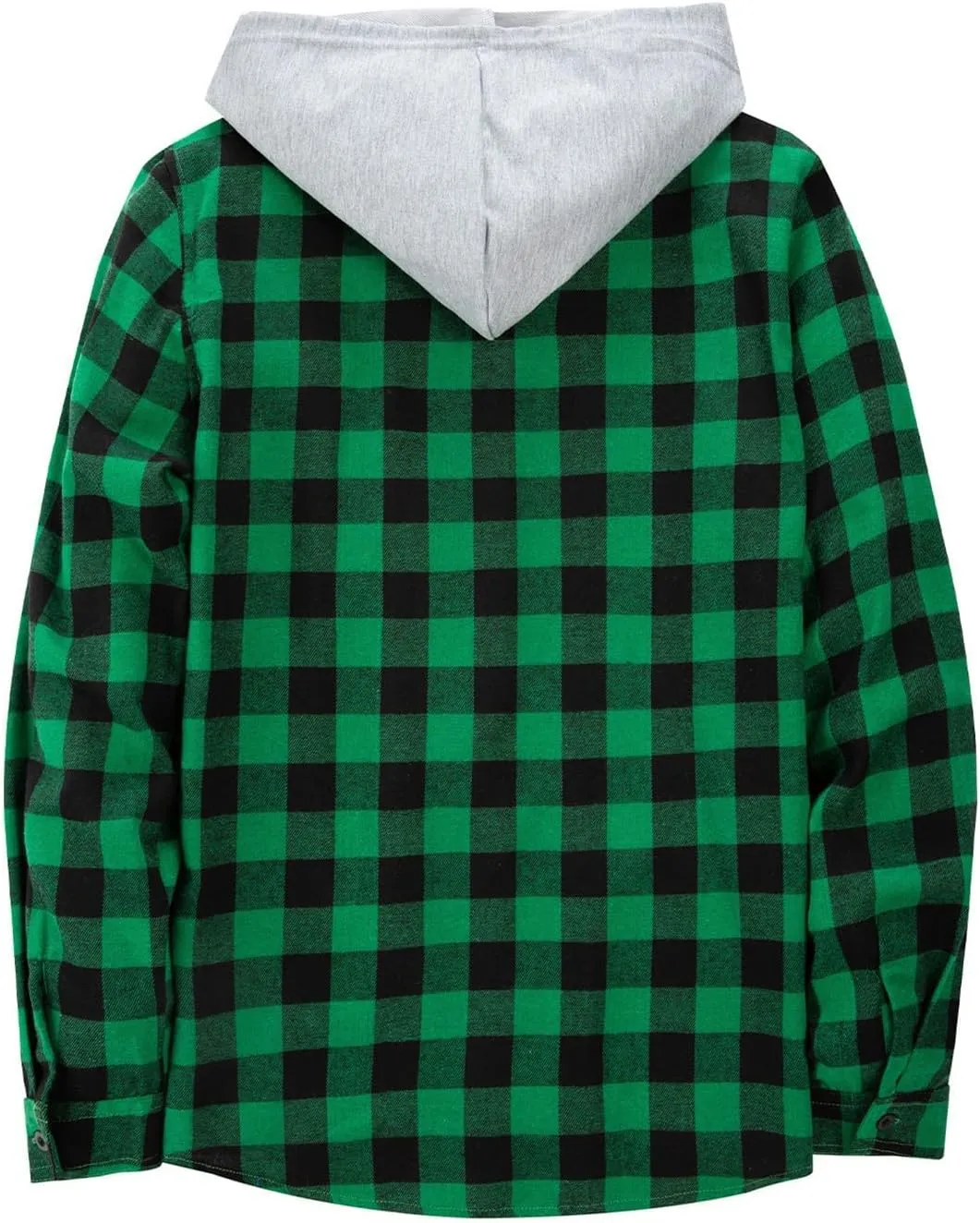 Men Hoodie Jacket Plaid Button Down Shirts 2024 Fall Comfy Oversize Fashion Lightweight Loose Casual Warm Coats