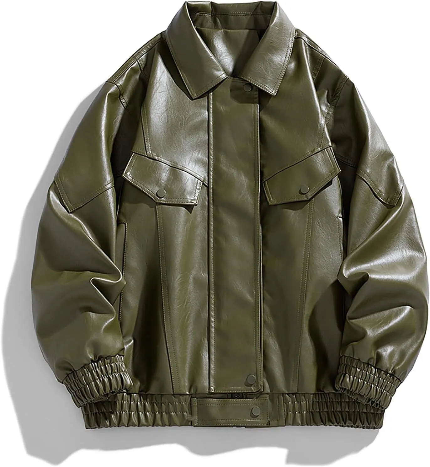 Men slimming Fit Gentleman Biker Ride Motorcycle Cafe Biker Racer Stand Collar Style Warm Winter PU Leather Jacket