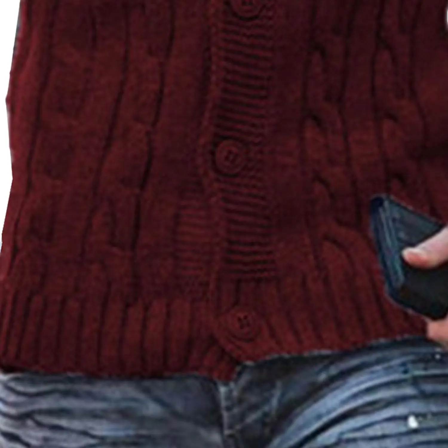 Men V Neck Button-Down Cardigan Casual Shawl Collar Button up Sweaters Cable Knit Ribbed Cardigans Sweater